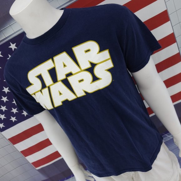 VINTAGE Star Wars T-Shirt Navy Blue Sz Large - Picture 3 of 5